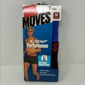 Hanes Moves Men’s Trunks Underwear Assorted 3-Pack S, M, XL